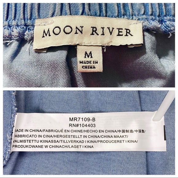 *NWOT ANTHRO MOON RIVER Tiered Embroidered Scalloped Hem Maxi Chambray Boho - Picture 11 of 12